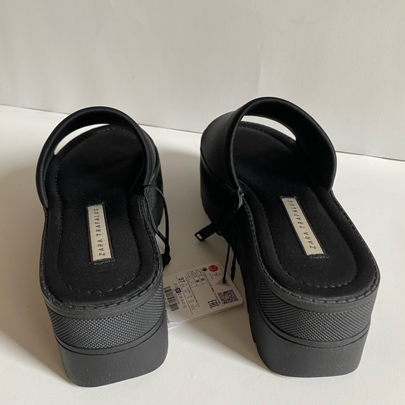 ✨BRAND NEW✨ ZARA TRF BLACK 90's PLATFORM SANDALS Y2K LOOK - Picture 5 of 10